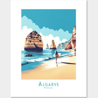 Surfer Girl at Algarve Surf Paradise Posters and Art